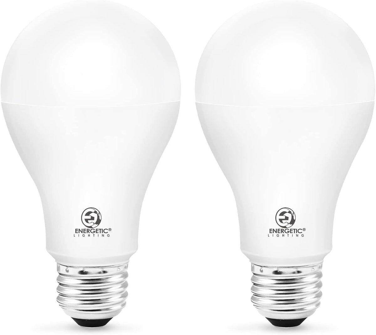 E ENERGETIC LIGHTING 150 Watt LED Bulb, 2600LM Super Bright Light Bulbs, Daylight 5000K, Dimmable A21 LED Bulb, E26 Standard Base, UL Listed, Damp Rated, 2 Pack