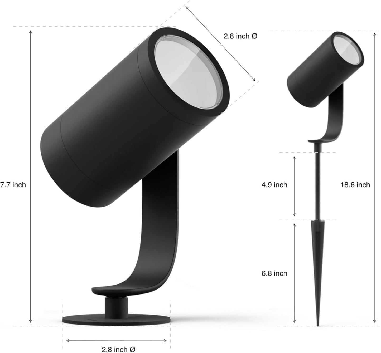 Philips Hue Lily Outdoor Smart Spotlight Base Kit, 3 Pack, White and Color Ambiance LED Walkway Lights, Low Voltage Landscape Lighting, Requires Bridge, Control with App & Voice, Weatherproof