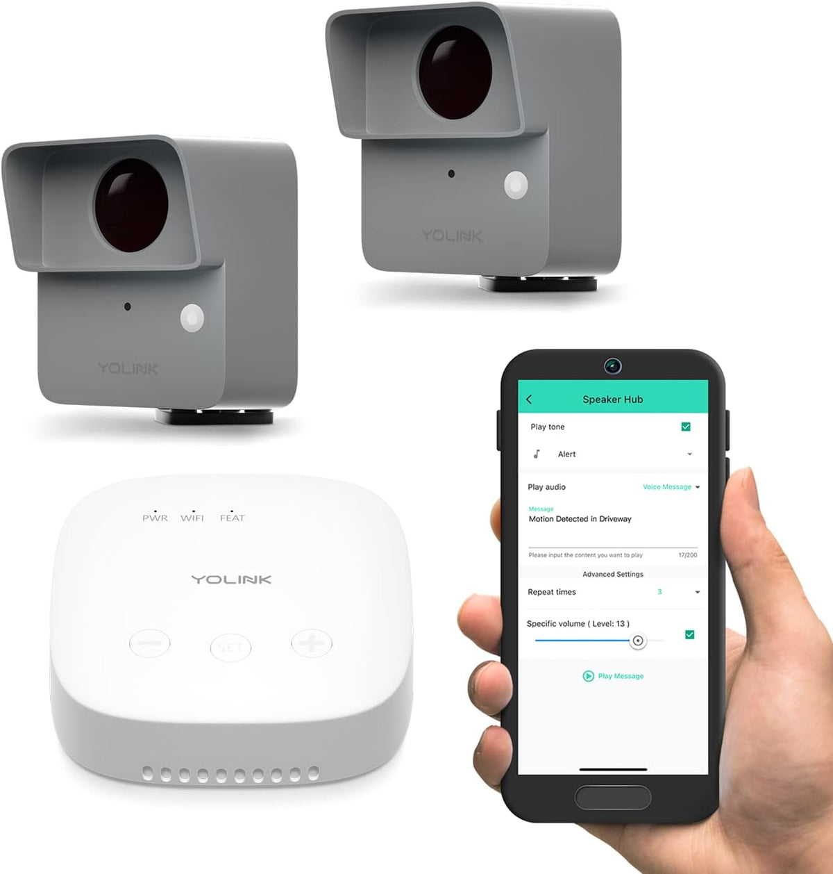 YoLink Indoor Motion Sensor RT, 2-Pack, Radar Tech, Long Range, 2-Year Battery Life, Adjustable Sensitivity, Real-Time Alerts, Alarm Suppression, Alert Hold, No-Motion Detection, SpeakerHub Included