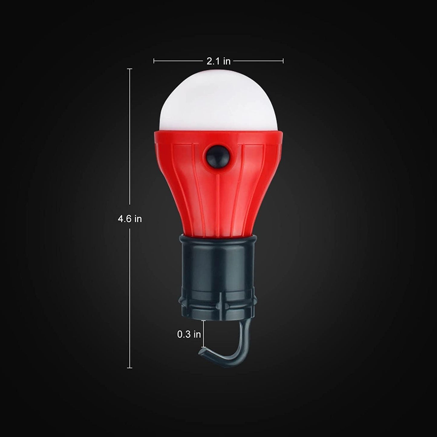 LED Camping Tent Lantern, Portable Outdoor Waterproof Emergency Light Bulb | Battery Powered with Clip Hook, Super Bright, for Hiking, Party，Camping, Fishing, Power Failure (4 Packs, Black )