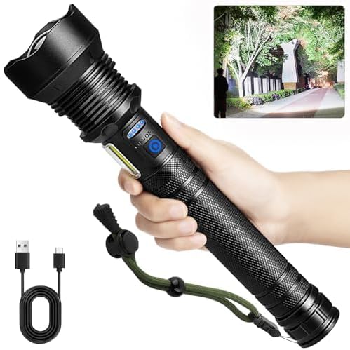 Cinlinso LED Flashlight High Lumens, Bright Flashlight for Outdoor Use | IPX6 Waterproof with 7 Lighting Modes for Camping, Hiking, Power Outages, Roadside Repairs and Emergency