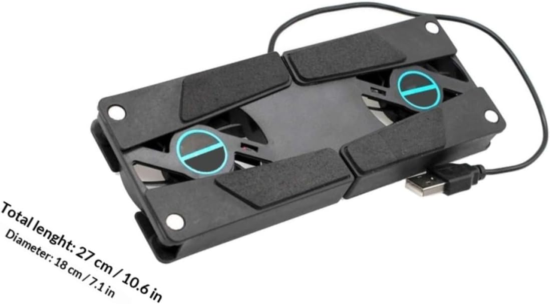 2PCS Laptop Cooler Pad with Dual Fans USB Powered Quiet Cooling Stand Anti-Slip Mat Compatible with All Laptop for Gaming and Work