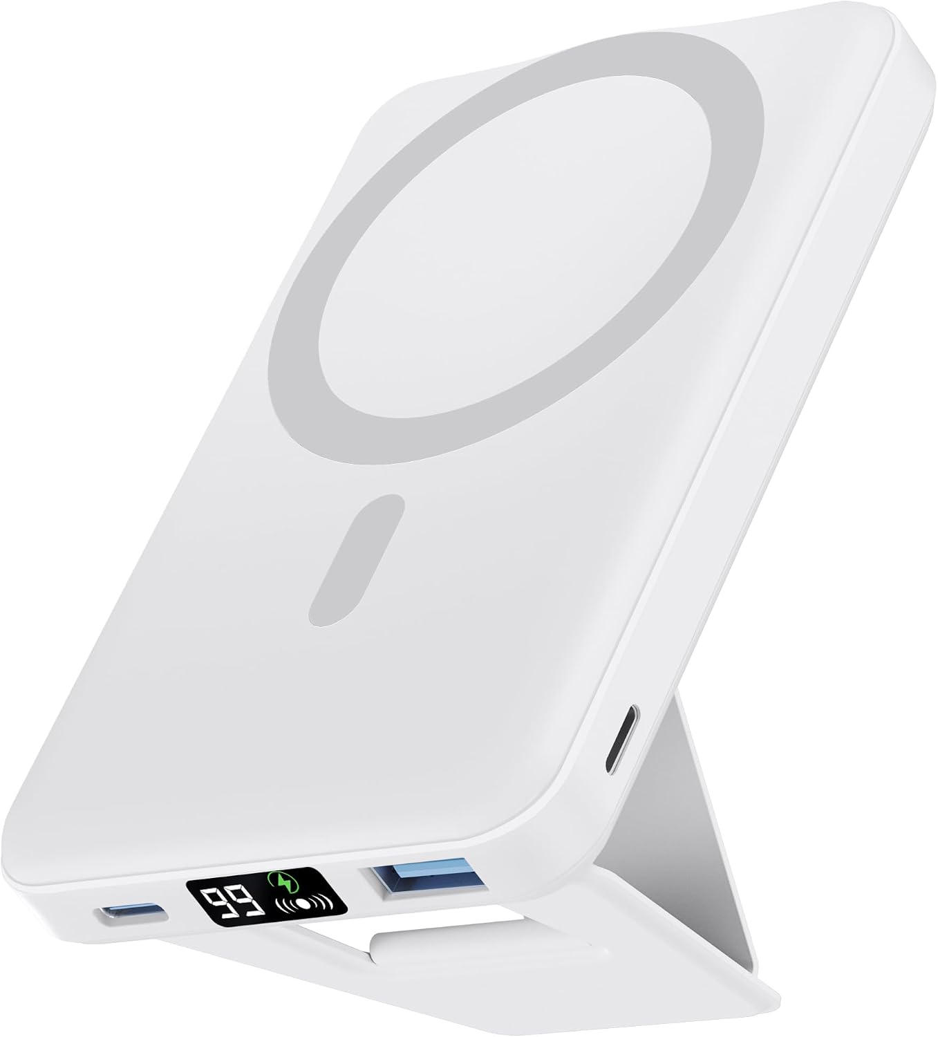 podoru for MagSafe Power Bank, 10000 mAh Foldable Magnetic Portable Charger | 22.5W PD Fast Charging, with USB-C Cable LED Display, Wireless Battery Pack for iPhone 17/16/15/14/13/12 Series-Black