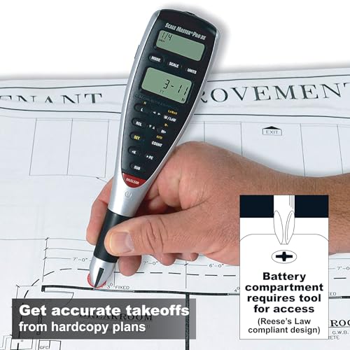 Calculated Industries 6135 Scale Master Pro XE Digital Plan Measure | Advanced Estimating Takeoffs from Blueprints with 91 Imperial/Metric Scales and 10 Custom Scales for Out-of-Scale Plans