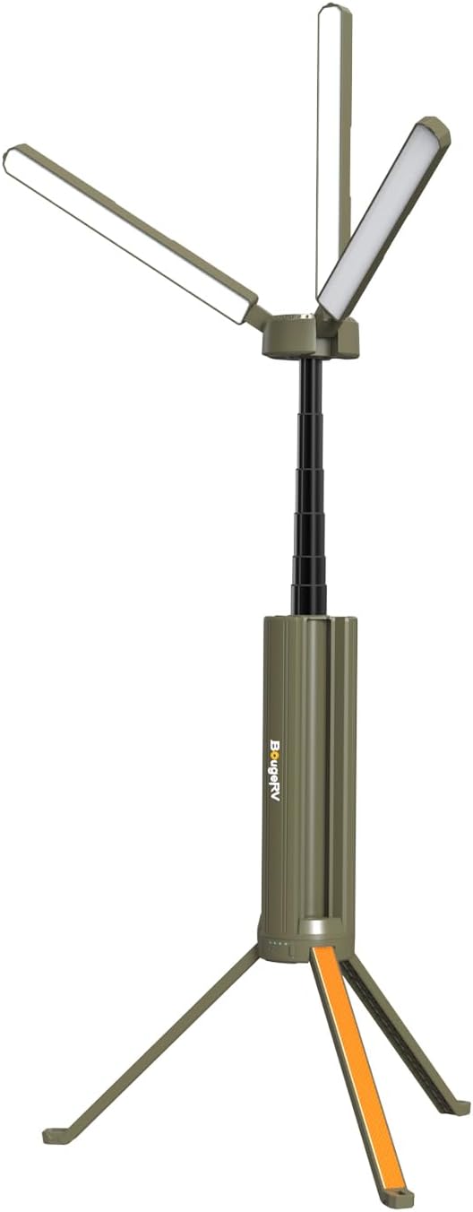 BougeRV Telescopic Camping Light CL04, 15600mAh Camp Lantern Rechargeable | 5.4 ft Adjustable Height, Up to 60H Runtime, Collapsible Electric Lantern, Adjustable Brightness, 4 Lighting Modes, Outdoor