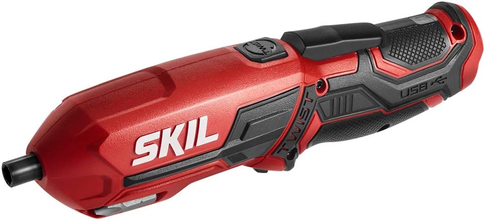 SKIL 4V Pivot Grip Rechargeable Cordless Screwdriver, Includes 9pcs Bit, 1pc Bit Holder, USB Charging Cable - SD561802