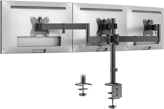 Triple Monitor Mount,Full Motion Arm Fits up to 27 inch | Three Monitor Desk Mount,Cable Management,22 lbs Weight Capacity per Arm,VESA 75/100mm,Black