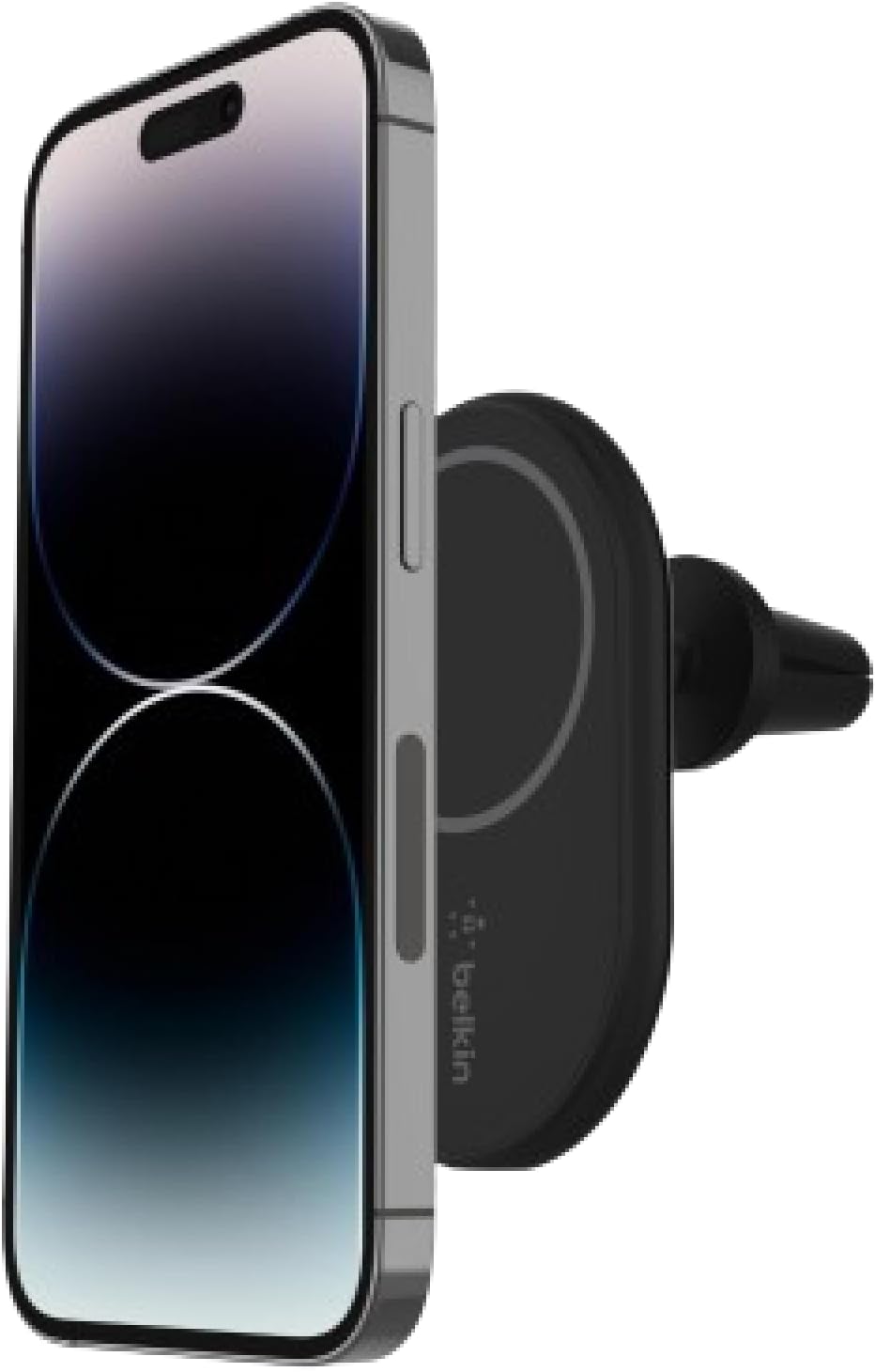 Belkin 10W Magnetic Wireless Car Charger, Vent Phone Mount | iPhone 17/16/15/14 compatible, Pixel 10, power adapter included, hands-free driving, air vent mount