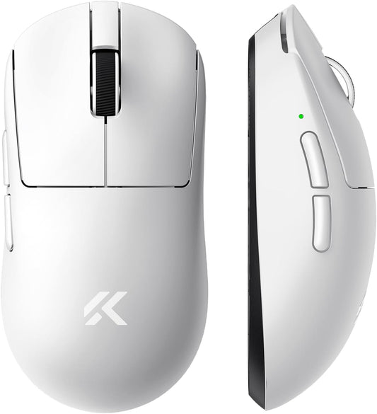 MCHOSE A7 V2 Pro Wireless Gaming Mouse Esports 59g, PAW3395, 26K DPI, TOPSPEED Wired 8K/Wireless 1K Polling, 130 Hour Battery Life PC/Mac White