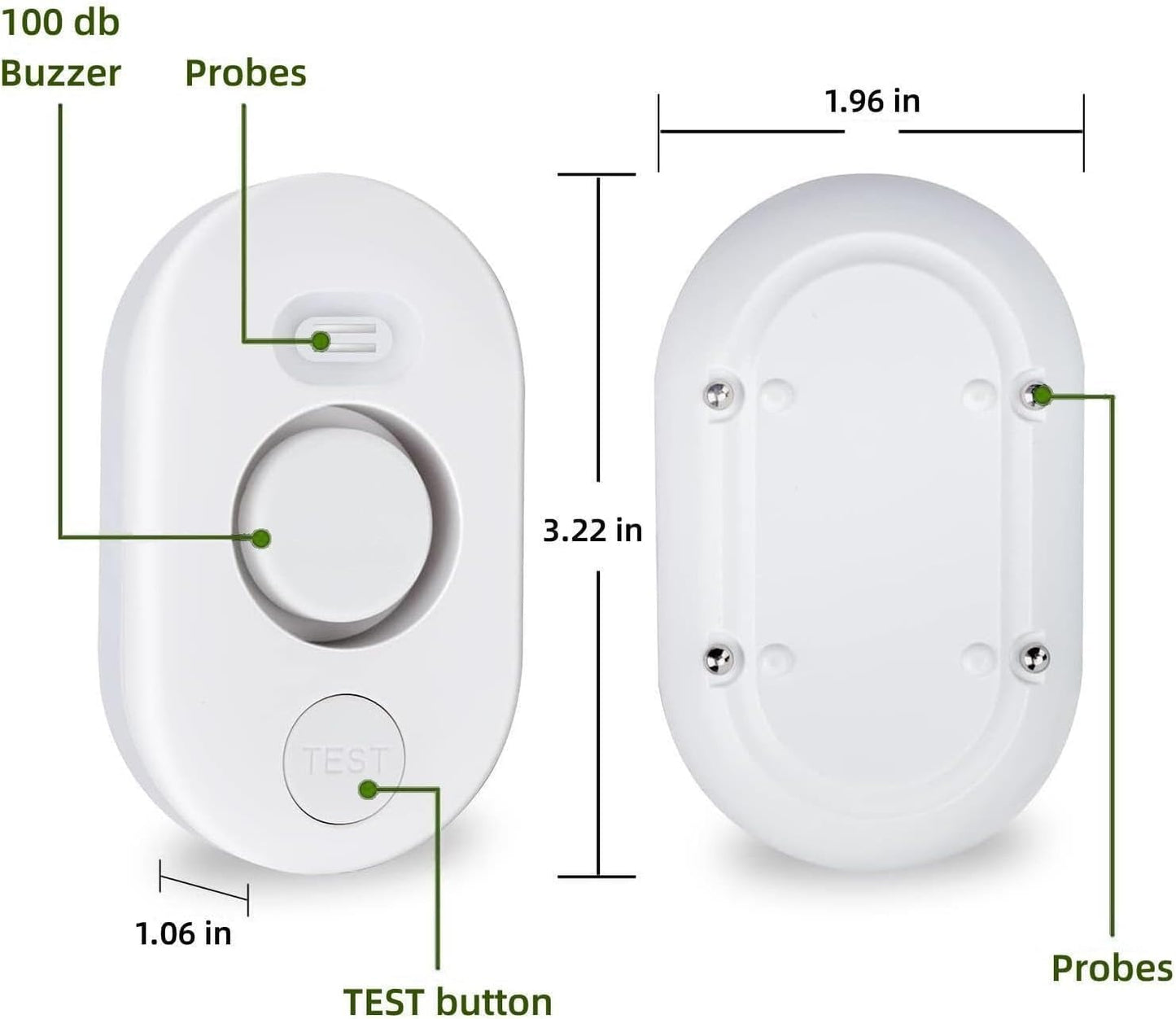 10 Pack WD60 Water Leak Detectors for Home, 100dB Water Sensor Alarm for Basement, Flood Leakage Detection Devices for Pipe/Drain/Sink/Faucet Drip,Floor Flood in Bathroom/Kitchen/Toilet/Laundry Room