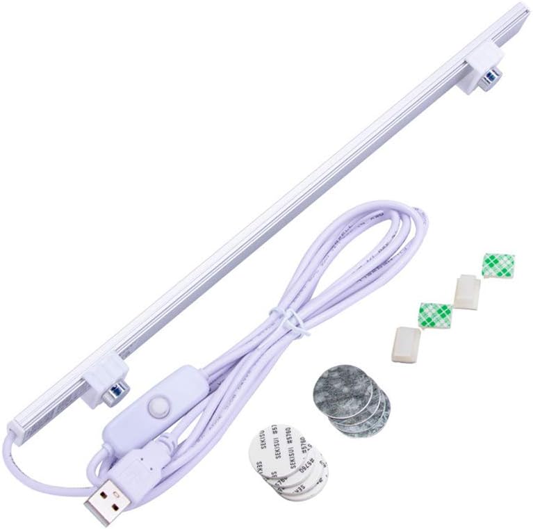 Under Cabinet Led Lighting, 12 Inch Led Light Strip Bar, Daylight White 6500K USB Led Light, Small Thin Led Under Counter Lighting (3 Color Temperature,Dimmable, 12.6 Inch Opal mask)
