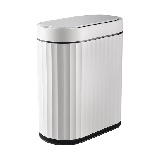 ELPHECO Bathroom Trash Can with Lid, 2 Gallon, Motion Sensor, Black White