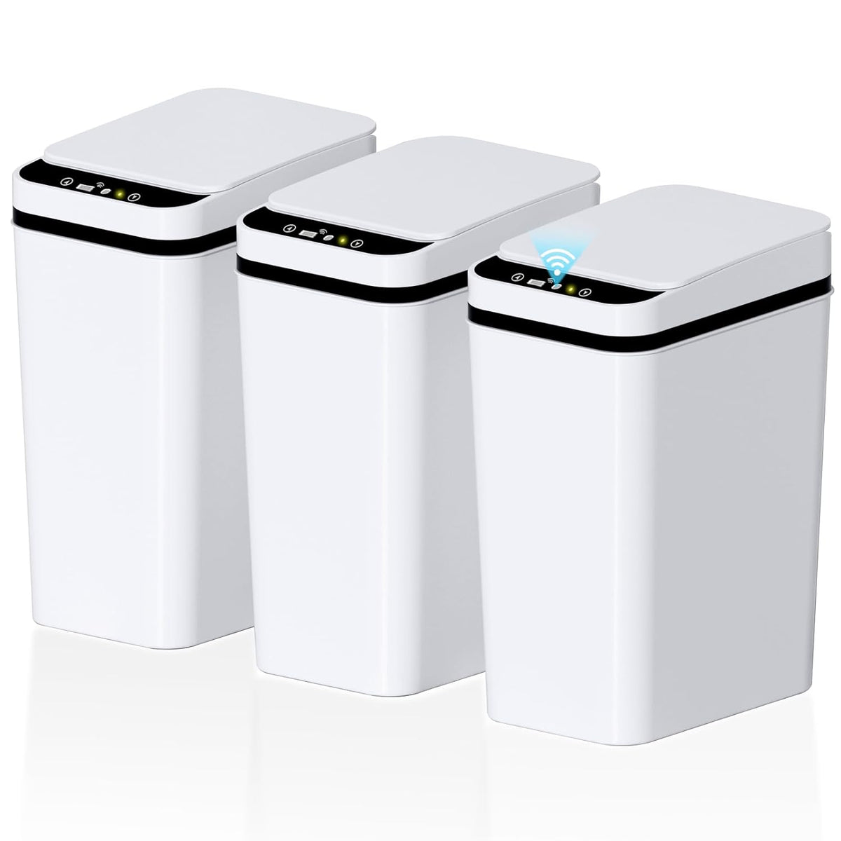 Bathroom Small Trash Can with Lid, Automatic Garbage Can, 2.6 Gallon
