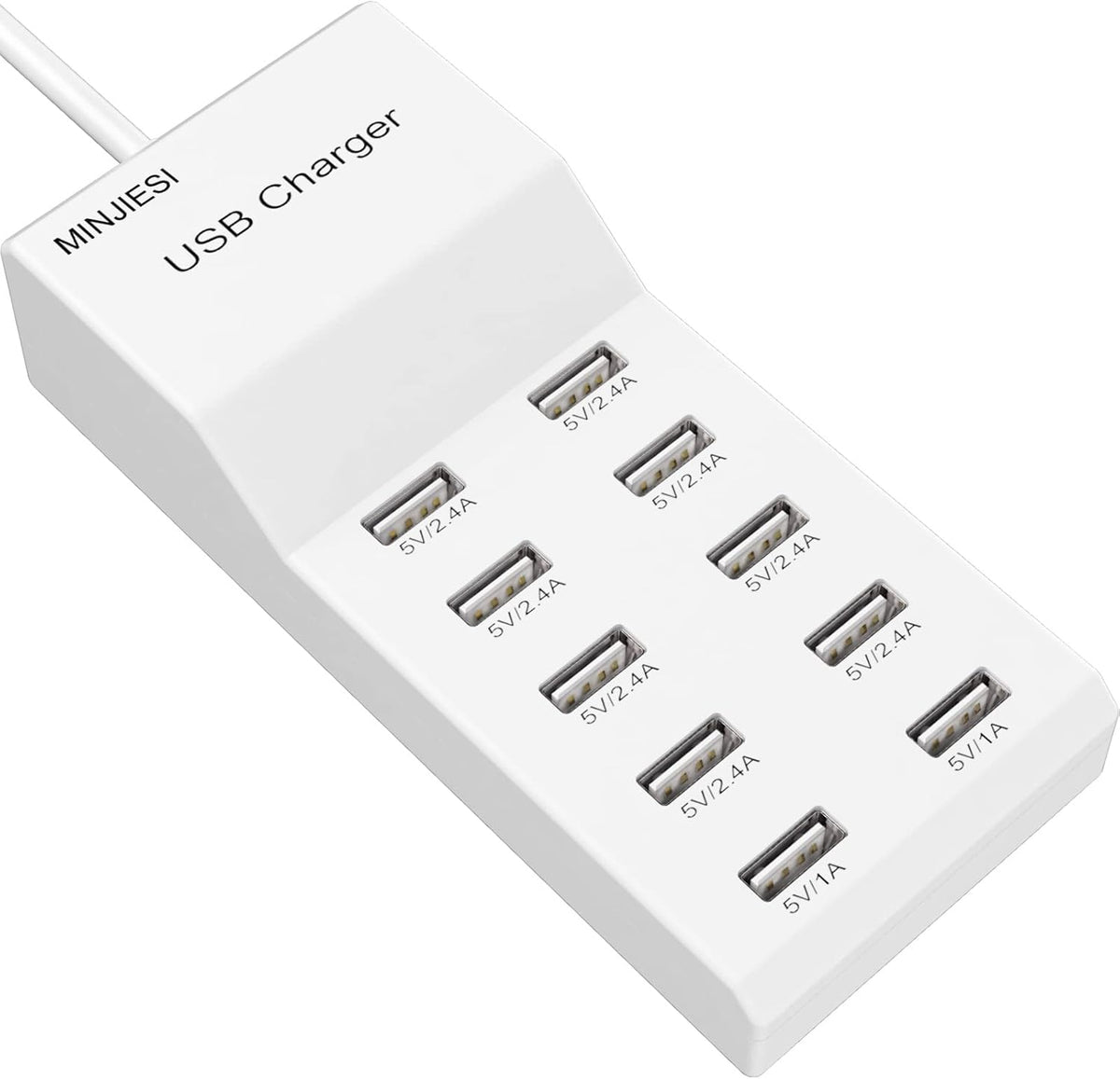 USB Charging Stations 50w10A 10 Ports Multiple Charging Block/Power USB Strip for iPhone Android Smartphone Tablet Smart Watch AirPods Samsung and Multiple Charger Plug…