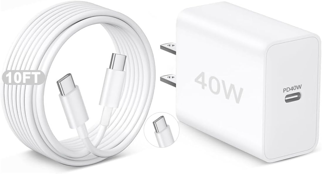 [Apple MFi Certified]iPhone 17 16 Pro Max Charger Fast Charging, 40W USB C to C Fast Charger Block 10Ft Extra Long Type C Charging Cable Cord for iPhone 17e/17 Pro/Air/16/16e/16 ProMax/Plus/15Pro,iPad