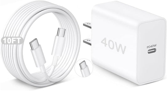 [Apple MFi Certified]iPhone 17 16 Pro Max Charger Fast Charging, 40W USB C to C Fast Charger Block 10Ft Extra Long Type C Charging Cable Cord for iPhone 17e/17 Pro/Air/16/16e/16 ProMax/Plus/15Pro,iPad