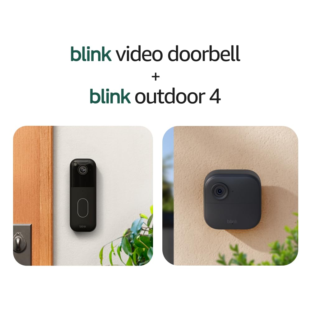 Blink Outdoor 4 – Wireless smart security camera, two-year battery life, 1080p HD day and infrared night live view, two-way talk. Sync Module Core included – 5 camera system