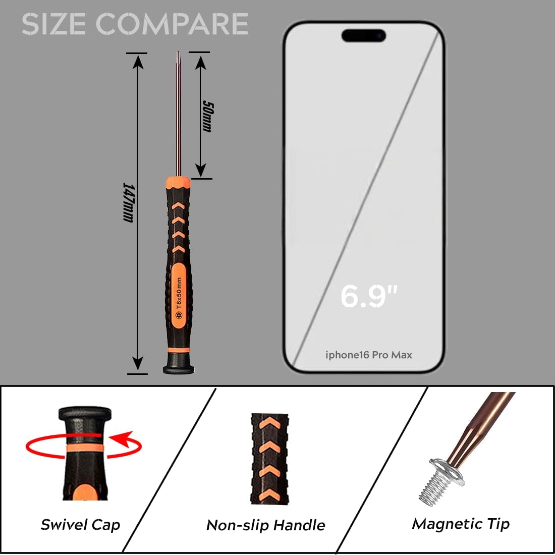Torx Screwdriver Set of T2-T15, TECKMAN 10-Piece Magnetic Small Torx Security Screwdrivers with T2 T3 T4 T5 T6 T7 T8 T9 T10 T15 Star Screwdriver Tool Kit for Xbox,PS3,PS4,Knife,Computer & Other Device