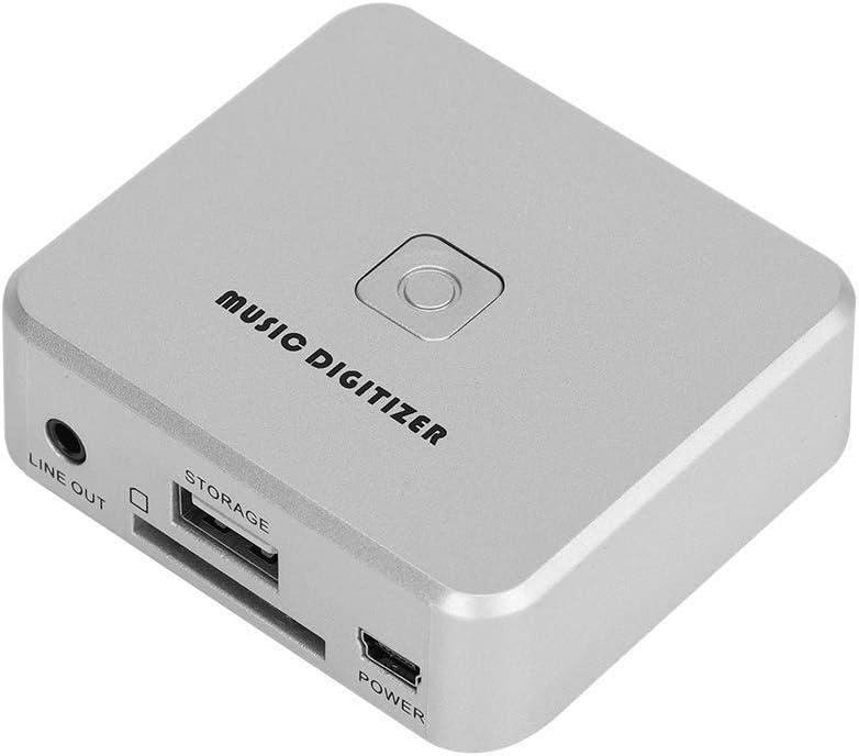 Audio Capture Recorder, Audio Capture Box 128Kbps Music Digitizer CD Recorder with 3.5mm & Line Input Supports Secure Digital Memory Card & USB Flash Drive