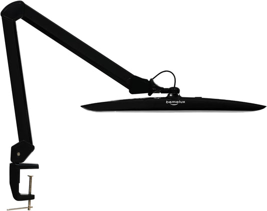20-Inch LED Desk Lamp with Clamp, 24W 2200LM, Protected Arm, Black