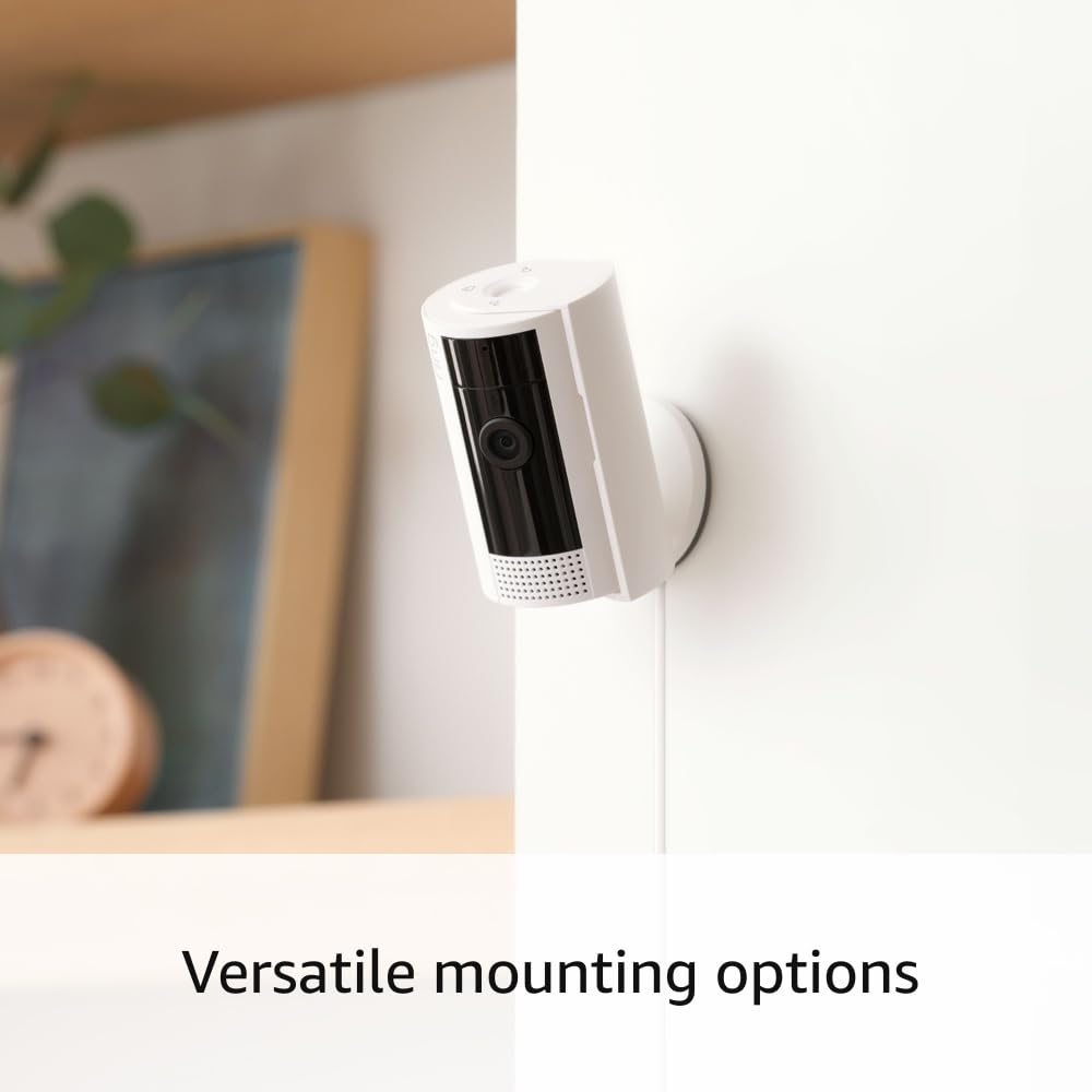 Ring Outdoor Cam Plus, Battery, White with Ring Indoor Cam (2nd Gen), White