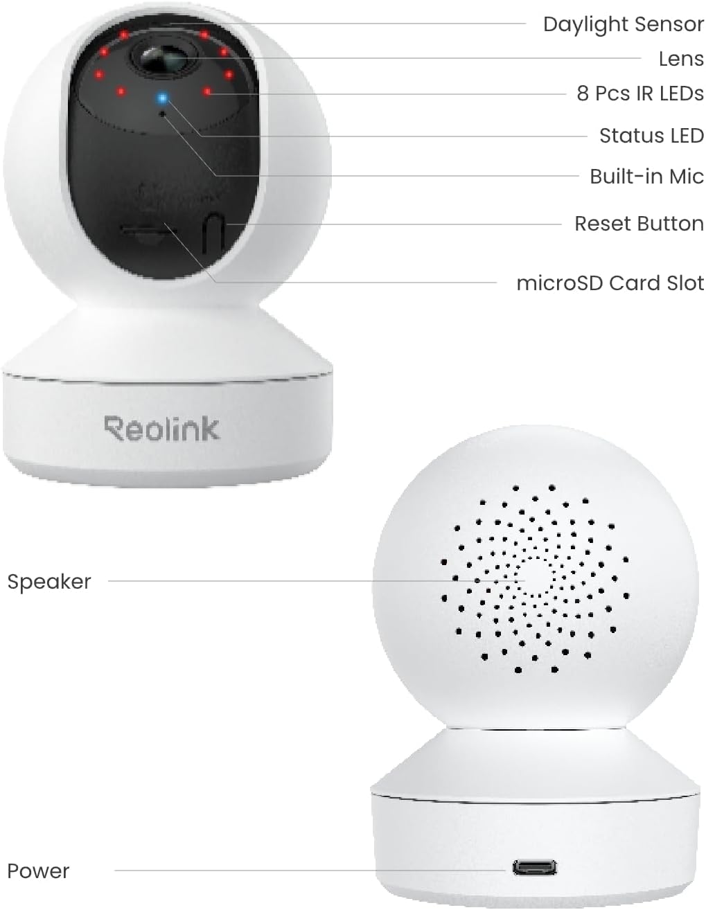 REOLINK 4MP 2K Indoor Camera E1, Plug-in WiFi 6 Security Camera | 360 Degree Pet Camera with Phone app, Baby Monitor with Person/Pet/Cry Detection, Night Vision, 2-Way Talk, Local Storage