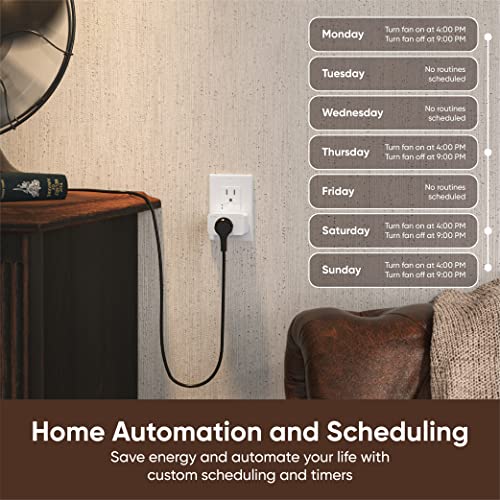 Wyze Plug, 2.4GHz WiFi Smart Plug, Compatible with Alexa, Google Assistant, IFTTT, No Hub Required, Four-Pack, White