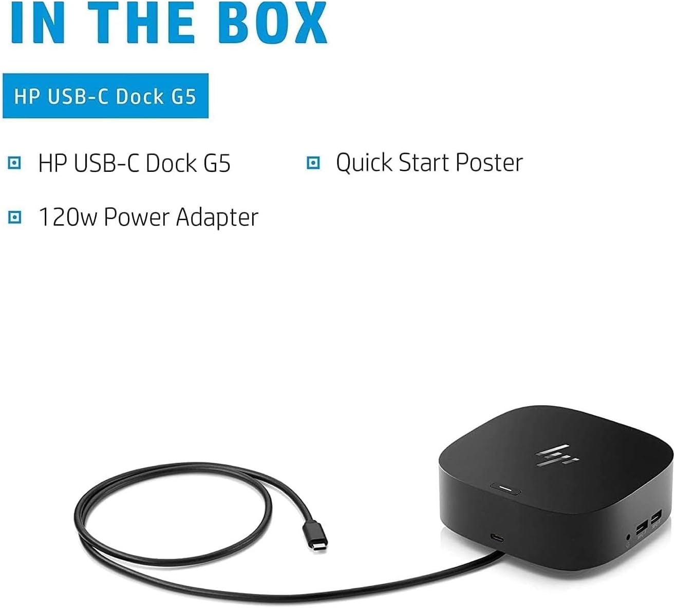HP USB-C Essential Dock G5 – Multiport Docking Station with USB-C, HDMI | DisplayPort, Ethernet, RJ-45, Includes Dockztorm Dock, Black - 1Pack