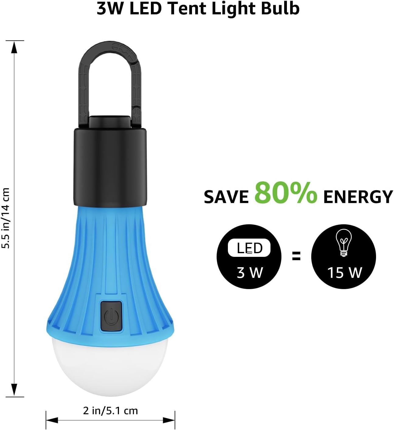 Lepro LED Rechargeable Camping Lantern with 7 RGBW Light Modes, 2Packs | Portable Tent Lights, Camping Essentials, Hanging Light Bulbs with Clip Hook for Camping, Emergency, USB Cable Included