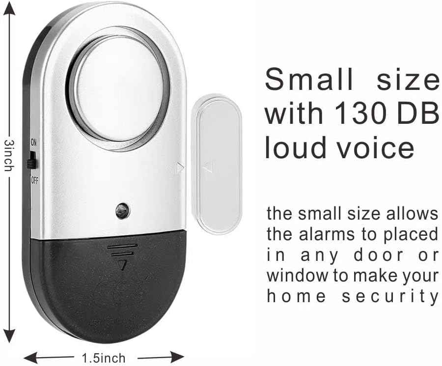 Window Alarm Sensors Door Alarms for Kids Safety , Home Security for Pool, Burglar Alarm, Dementia Patients Open (10Pack)