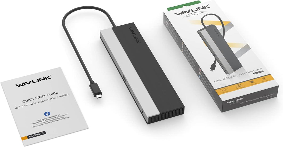 WAVLINK USB C Docking Station, 12-in-1 Triple Display Type C Adapter with HDMI, DisplayPort,VGA,Ethernet,2 USB 3.0/2.0,SD/TF Card Reader,3.5mm Audio Jack,100W PD3.0 for Mac Windows and More
