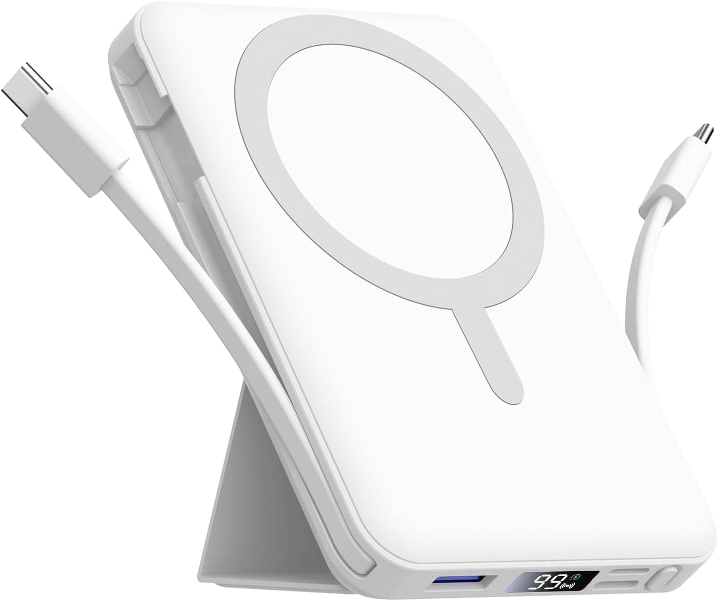 Azmuth for MagSafe Portable Charger, 10000mAh Magnetic Power Bank | 20W PD Fast Charging Magnetic Travel Charger with Dual USB-C LED Display for iPhone 17/16/15/14/13/12 Series