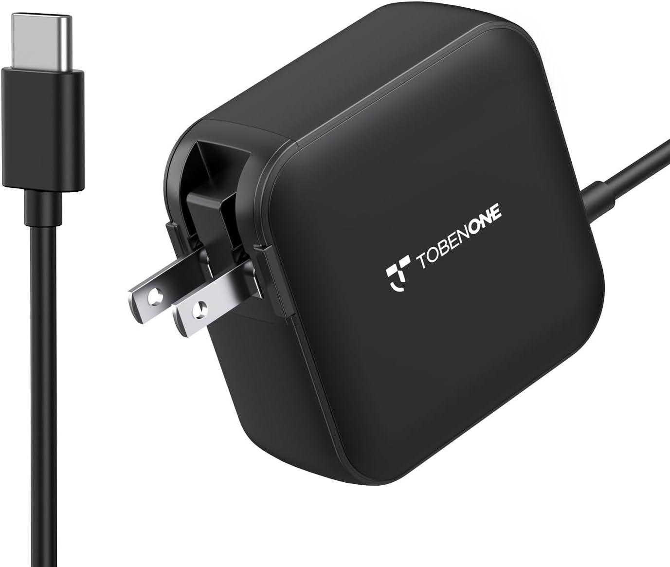 TobenONE 100W USB C Laptop Charger, Universal GaN III Power Supply Adapter | Replacement Foldable, Fast Charger PD3.0 for MacBook, HP, Lenovo, Asus, Steam Deck, and All Type C Devices, 5ft Cable