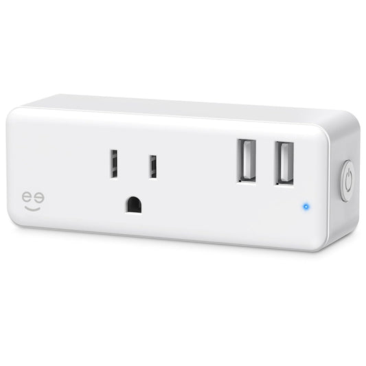 Geeni Switch + Charge Multi Port Smart Wi-Fi Plug with 2 USB Ports, Energy Saving Outlet with App Control, Compatible with Alexa and Google Home