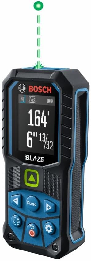 BOSCH GLM165-25G Blaze™ Green-Beam 165 Ft. Laser Measure, Laser Distance Measuring Tool