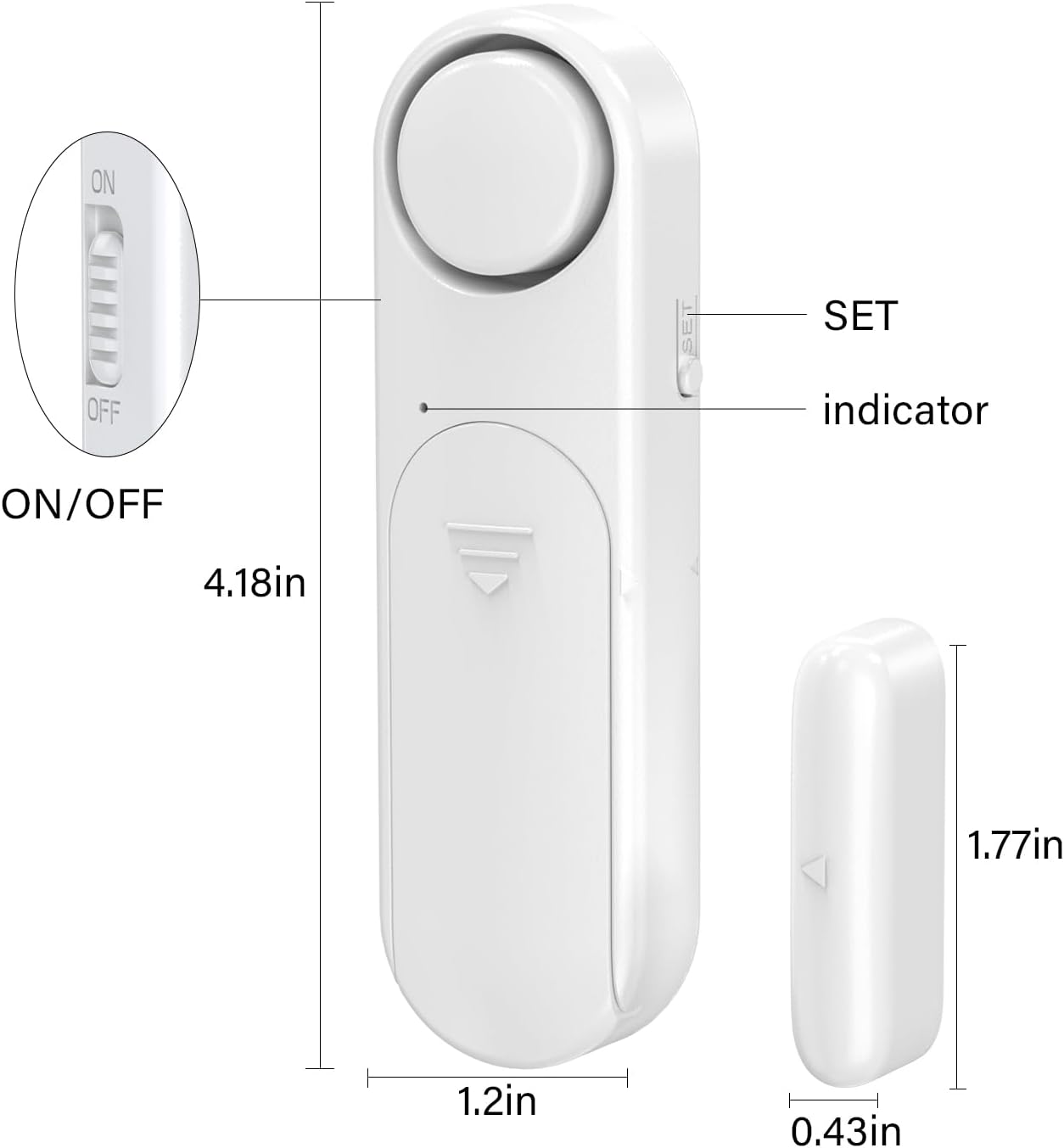 2-Pack Window and Door Alarms When Opened for Kids Safety/Dementia Safety/Home Security, Wireless Sliding Front Door Opening Sensor Alarm with Remote, 120dB Burglar Alert for House/Bedroom/Apartment