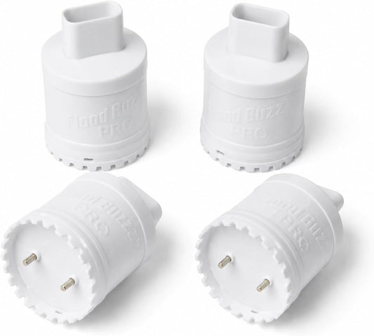 Flood Buzz Pro Water Leak Detectors for Homes & Businesses - 4-Pack | No Setup Required - 110db alarm - Under Sink, Toilet, Basement, Attic, RV, Water Heater, Dishwasher - Reusable Alarm