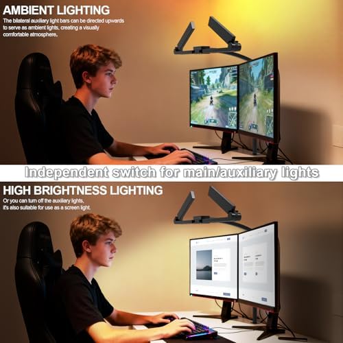 24W Bright Led Desk Lamp with Remote, 1500LM Architect Desk Light for Home Office with 4 Adjustable Light Bars & Clamp, Gooseneck Tall Drafting Table Lighting for Computer Monitor Hobby Puzzle