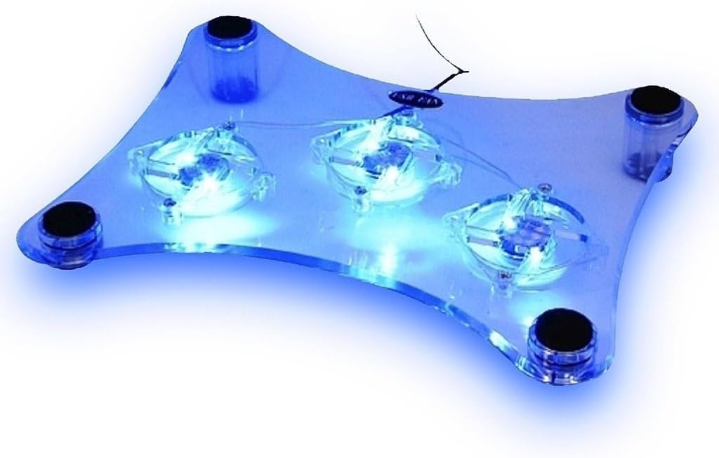 ThreeH USB Fan Laptop Cooling Pad with 3 Fans & Blue LED Lights