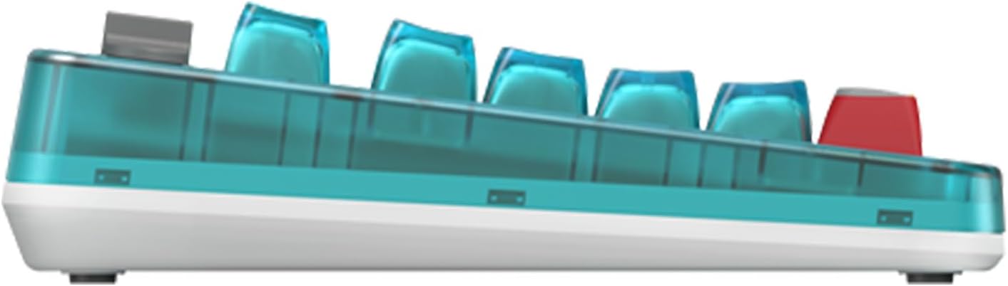 8BitDo Retro 87 Mechanical Keyboard, Hot Swappable Wireless Gaming Keyboard with RGB Backlight, Bluetooth/2.4G/USB-C, Linear Switches, Dual Super Buttons for Windows PC & Android - Clear Blue