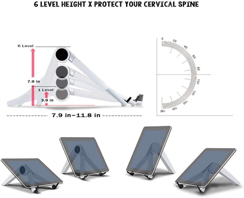 Laptop Stand Adjustable Portable Tablet Holder,Cooling Portable Ventilated Stand,Multifunction Folding Bracket,Ergonomic Desktop Stand Fits Notebooks from 10"-17" and All Tablets