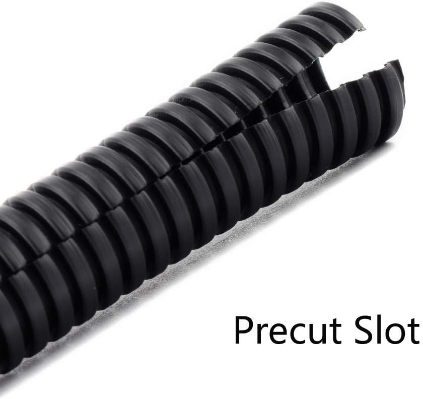 ZhiYo 100 FT 1/4" Wire Loom Split Tubing Auto Wire Conduit | Flexible Cover