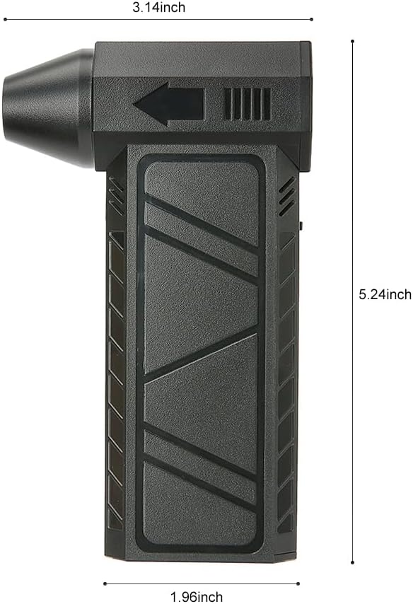 Compressed Air Duster - 110000RPM Electric Air Duster, 4 Gear Mini Portable Jet Dry Air Blower, Adjustable Rechargeable Cordless Barber Blower, for Car, Computer, Home, Outdoors- Black
