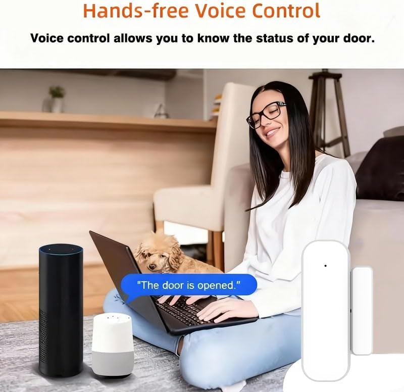 Loopo WiFi Door Window Sensor, Smart Contact Sensor with App Alerts, Compatible with Alexa & Google Assistant, Tuya Smart Life App Door Open Detector, 2.4GHz WiFi Only, No Hub Required, , 2 Pack