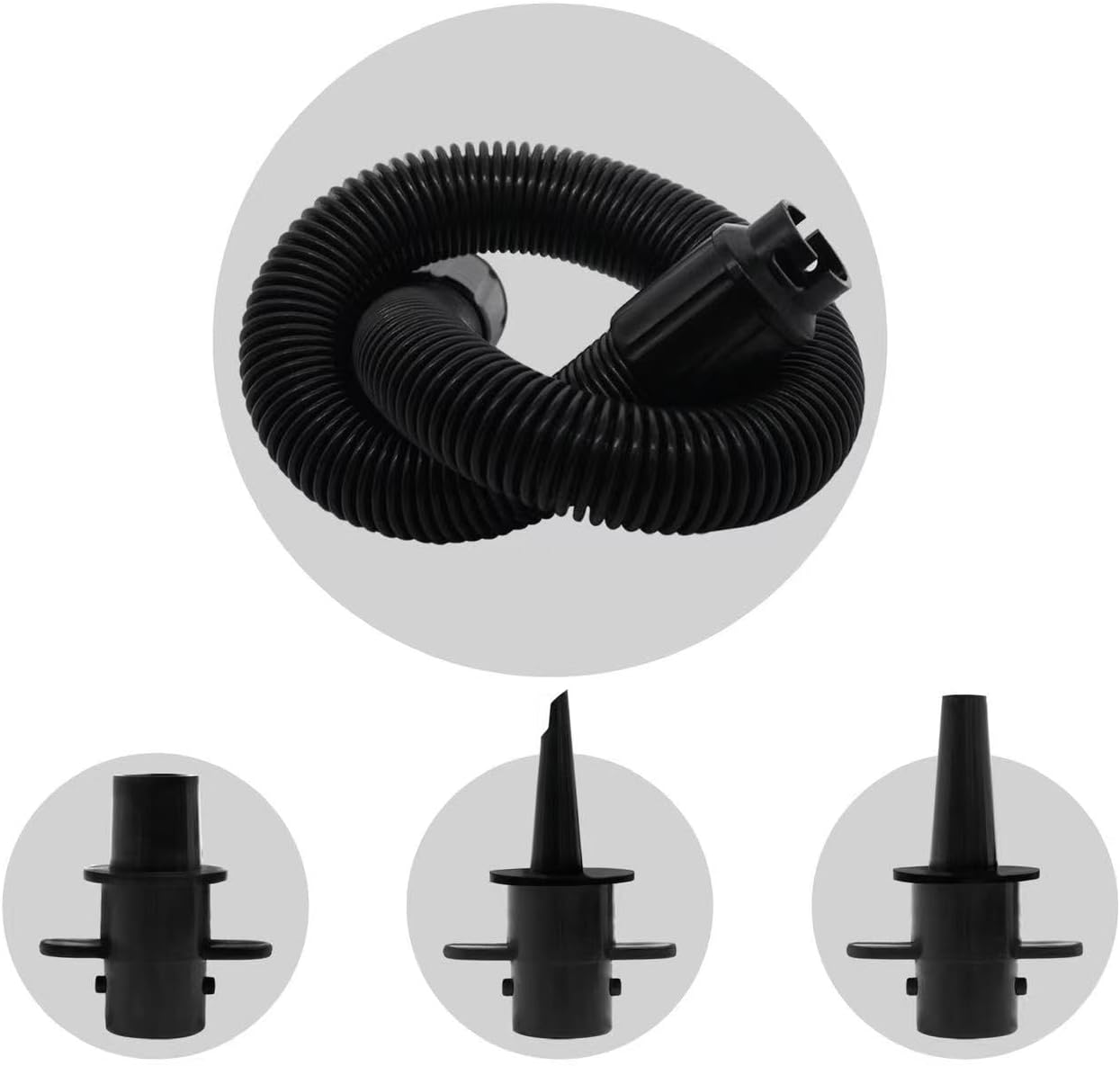 Electric Air Pump 120V for Inflatable Towable Tube/Boat/Air Mattress/Swim Ring/Pool Toy/Snorkel/Water Sports with 5 Valve Adapters