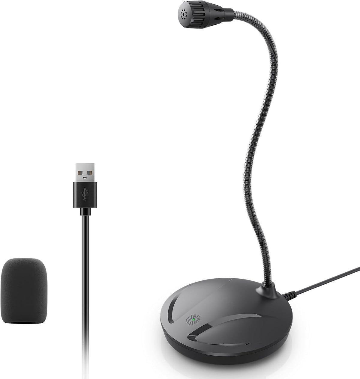 Plug & Play USB Microphone for PC, Desktop Condenser Mic | cardioid mic with noise reduction. Mute button. For podcasting, streaming, gaming. Works with Windows, Mac.