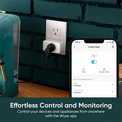 Wyze Plug, 2.4GHz WiFi Smart Plug, Compatible with Alexa, Google Assistant, IFTTT, No Hub Required, Four-Pack, White