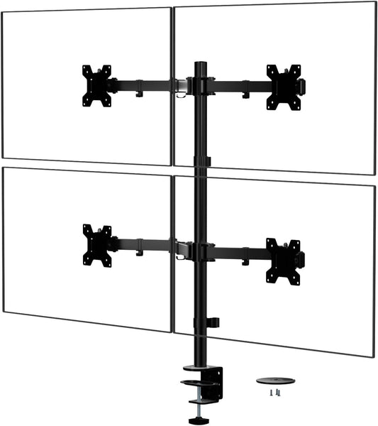 WALI Quad Monitor Desk Mount for 13-32 inch Computer Screens, 22lbs per Arm