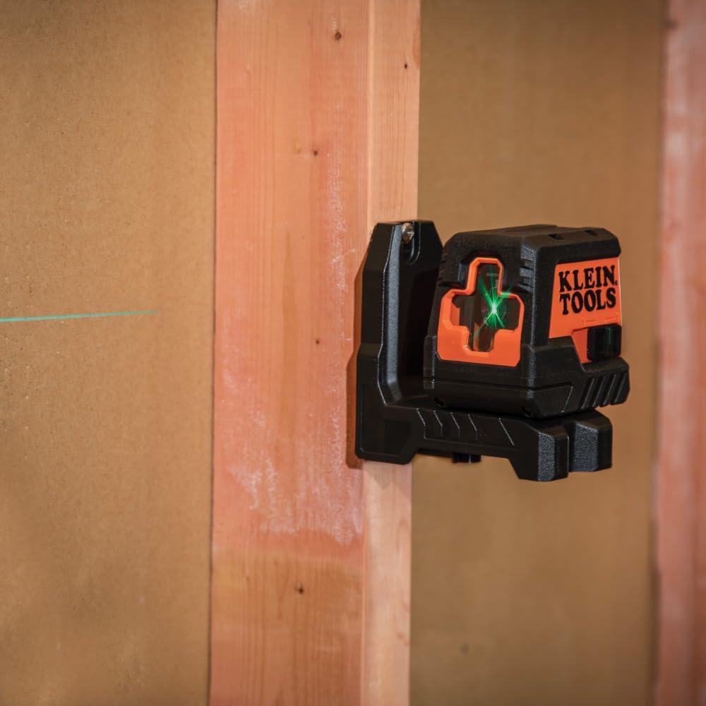 Klein Tools 93MCLG Self-Leveling Laser Level, Mini Cross-Line Level, Class 2, ≤ 1mW, Leveling Alignment Tool, Bright Green Horizontal and Vertical Lines