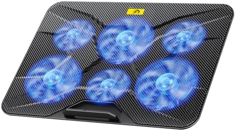 Laptop Cooling Pad for 12-17.3 Inch Laptops, Slim Stand with 6 Quiet Fans